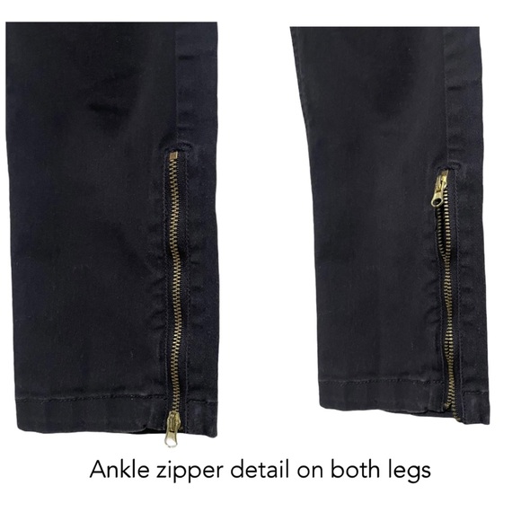 💙 3 for $12 - H&M Navy Khaki Skinny Pants Brass Zipper Detail - Picture 7 of 9